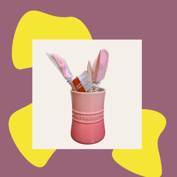 Le Creuset Kitchen Nib Le Creuset Rose Quartz Crock W Utensils